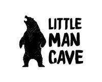 Little Man Cave Standing Bear White Fine Art Print