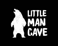 Little Man Cave Standing Bear Black Fine Art Print