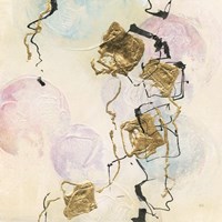 Gold Blocks on Pastel I Framed Print