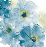 Seashell Cosmos II Blue and Yellow Fine Art Print