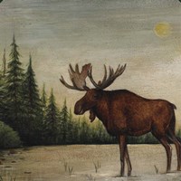 North Woods Moose II Fine Art Print