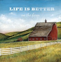 Old Red Barn with Words Fine Art Print