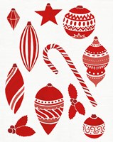 Christmas Otomi Tile III Fine Art Print