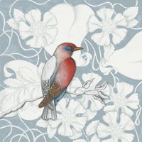 Arts and Crafts Birds I Tone on Tone Fine Art Print