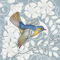 Arts and Crafts Birds III Tone on Tone Fine Art Print
