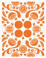 Retro Orange Otomi Monotone Fine Art Print