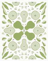 Retro Pear Otomi Monotone Framed Print