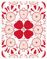 Retro Apple Otomi Monotone Framed Print