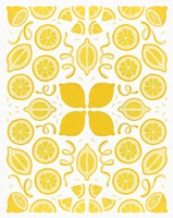 Retro Lemon Otomi Framed Print