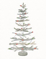 Coastal Holiday Tree II Red Fine Art Print