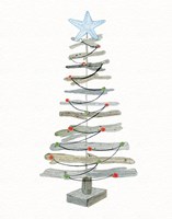 Coastal Holiday Tree III Red Fine Art Print