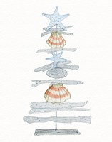 Coastal Holiday Tree I Red Fine Art Print