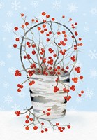 Birch Vase I on Blue Fine Art Print