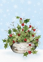 Birch Vase IV on Blue Fine Art Print