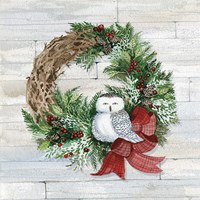 Holiday Wreath II on Wood Fine Art Print