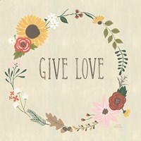 Autumn Garden Give Love Fine Art Print