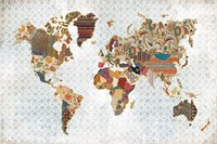 Pattern World Map Geo Background Fine Art Print