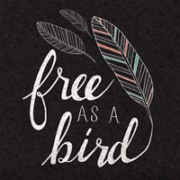 Free as a Bird Black Fine Art Print