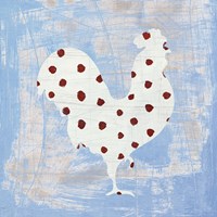 Modern Americana Farm III on Blue Fine Art Print