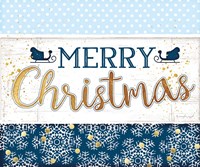 Merry Christmas Blue Fine Art Print