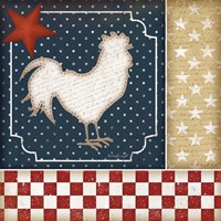 Red White and Blue Rooster I Framed Print