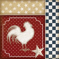 Red White and Blue Rooster IV Framed Print