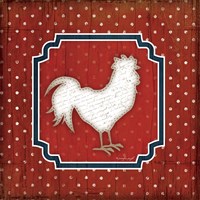 Red White and Blue Rooster IX Fine Art Print