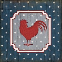 Red White and Blue Rooster X Framed Print