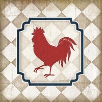 Red White and Blue Rooster XI Framed Print