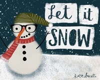 Let It Snow Hipster Snowman Framed Print