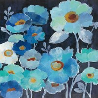 Indigo Flowers III Framed Print