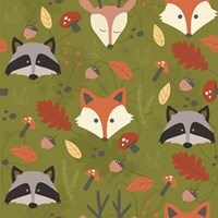 Fall Animal Pattern Fine Art Print