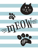 Geometric Cat Meow Framed Print