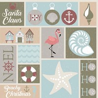 Coastal Christmas Collage Fine Art Print