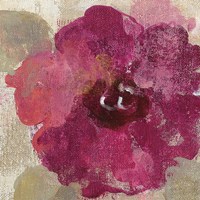 Elegant Fresco Floral Gold Flower III Framed Print