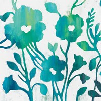 Teal Trio IV on White Fine Art Print