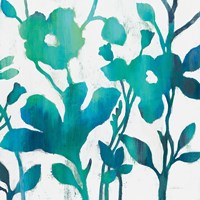 Teal Trio V on White Fine Art Print