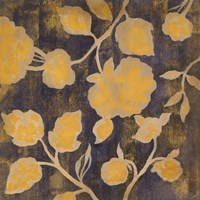 Indigo and Gold Silhouettes I Fine Art Print