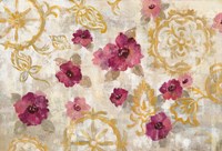 Elegant Fresco Gold Floral Fine Art Print