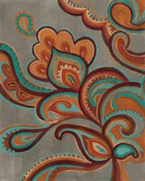 Bohemian Paisley I Turquoise Neutral Fine Art Print