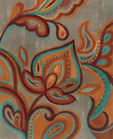 Bohemian Paisley II Turquoise Neutral Fine Art Print