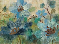 Peacock Garden White Flowers Fine Art Print