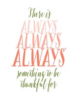 Be Thankful - Green and Coral Fine Art Print