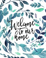 Welcome to Our Home - Blue Fine Art Print