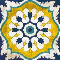 Andalucia Tiles C Blue and Yellow Framed Print