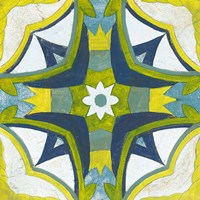 Andalucia Tiles E Blue and Yellow Framed Print