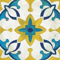 Andalucia Tiles D Blue and Yellow Framed Print
