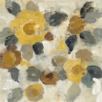 Neutral Floral Beige II Yellow Flowers Fine Art Print