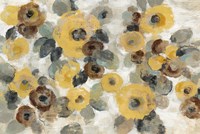 Neutral Floral Beige I Yellow Flowers Fine Art Print