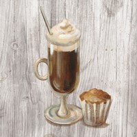 Coffee Time V on Wood Fine Art Print